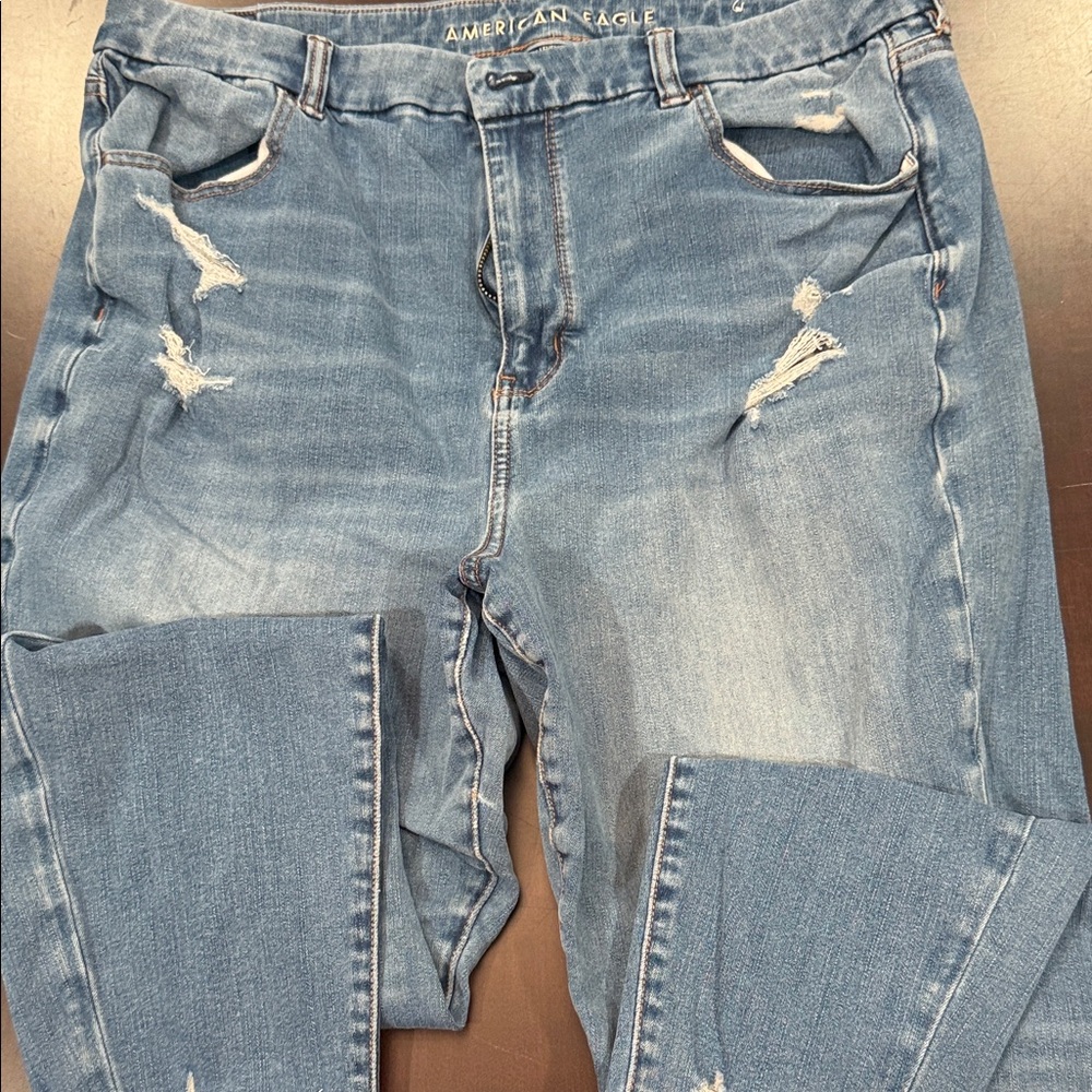 American Eagle Outfitters Women's Ripped Blue Skinny Jeans